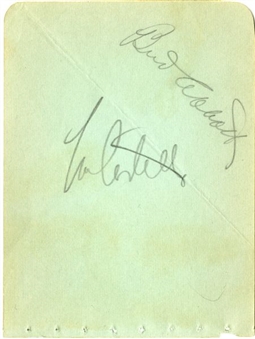 Bud Abbott & Lou Costello Signed Vintage Album Page